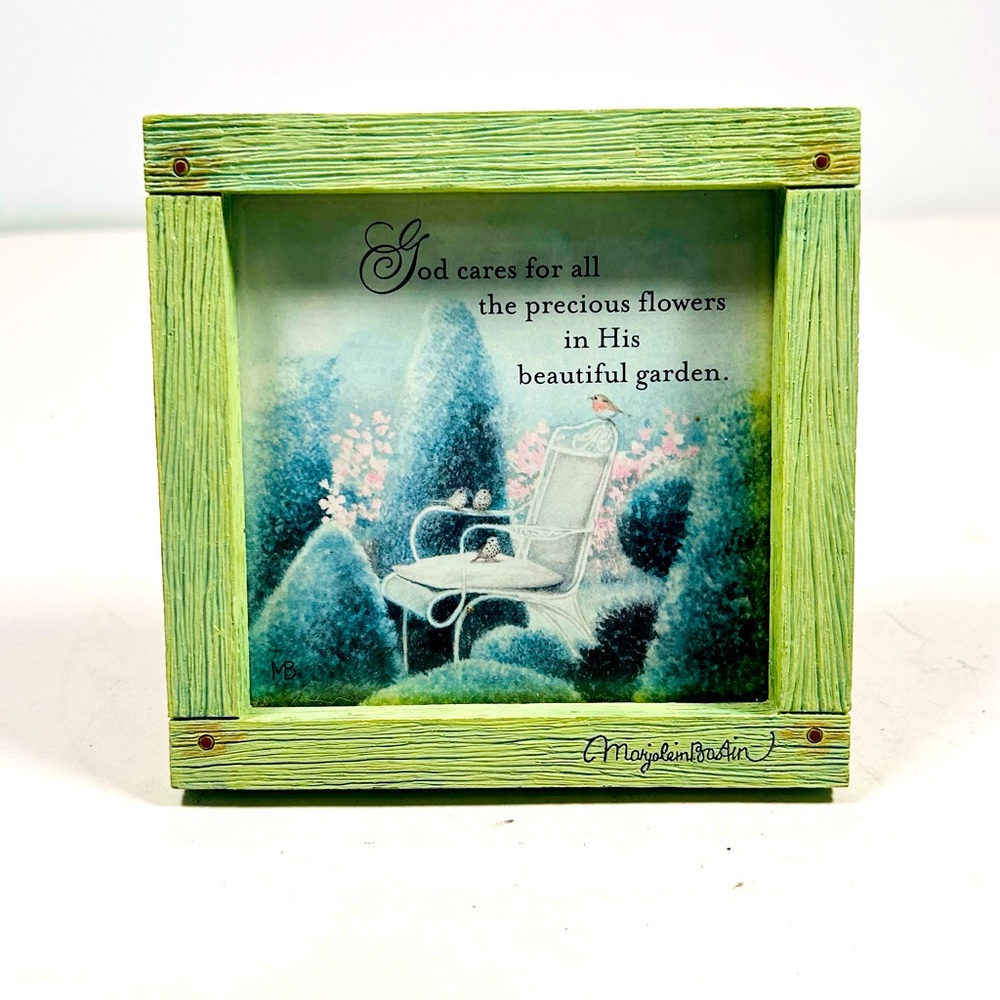 Marjolein Bastin Framed Art "God Cares for All the Precious Flowers" 4.5" x 4.5"